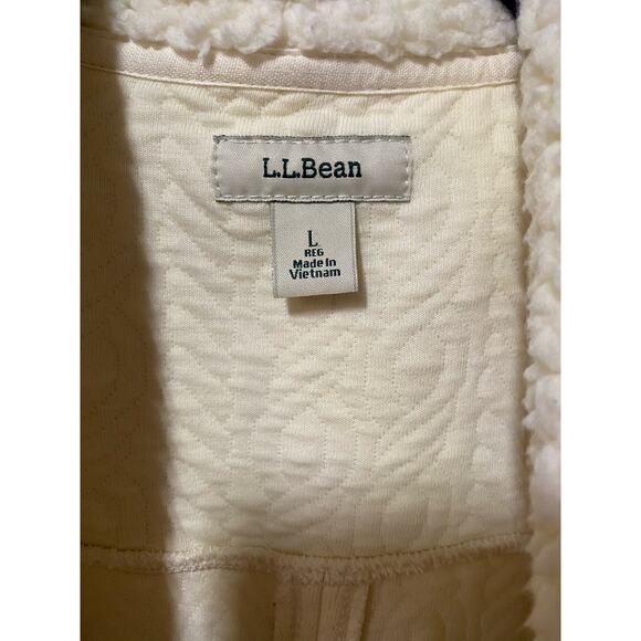 L.L. Bean Cream Sherpa Jacket - Picture 4 of 4
